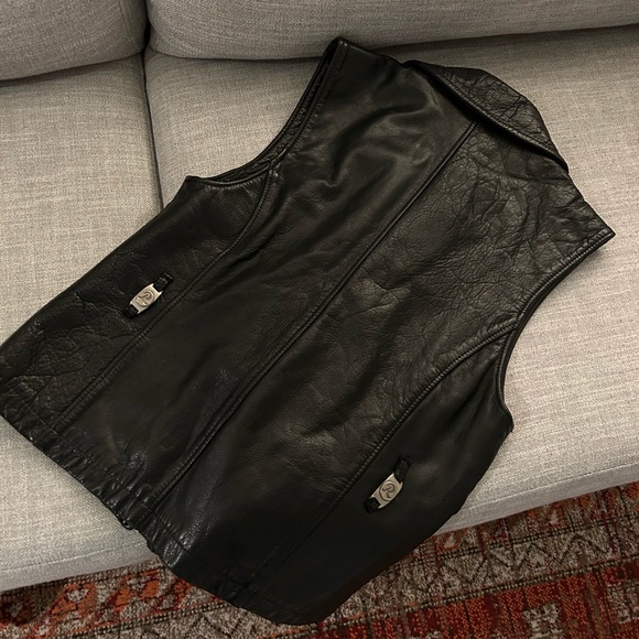 Vintage real leather biker vest - Picture 5 of 6